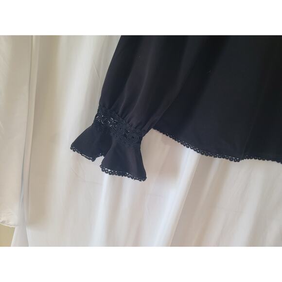 Pomander Place Tuckernuck Black Palmer Lace Ruffle Top XXL - Picture 5 of 9